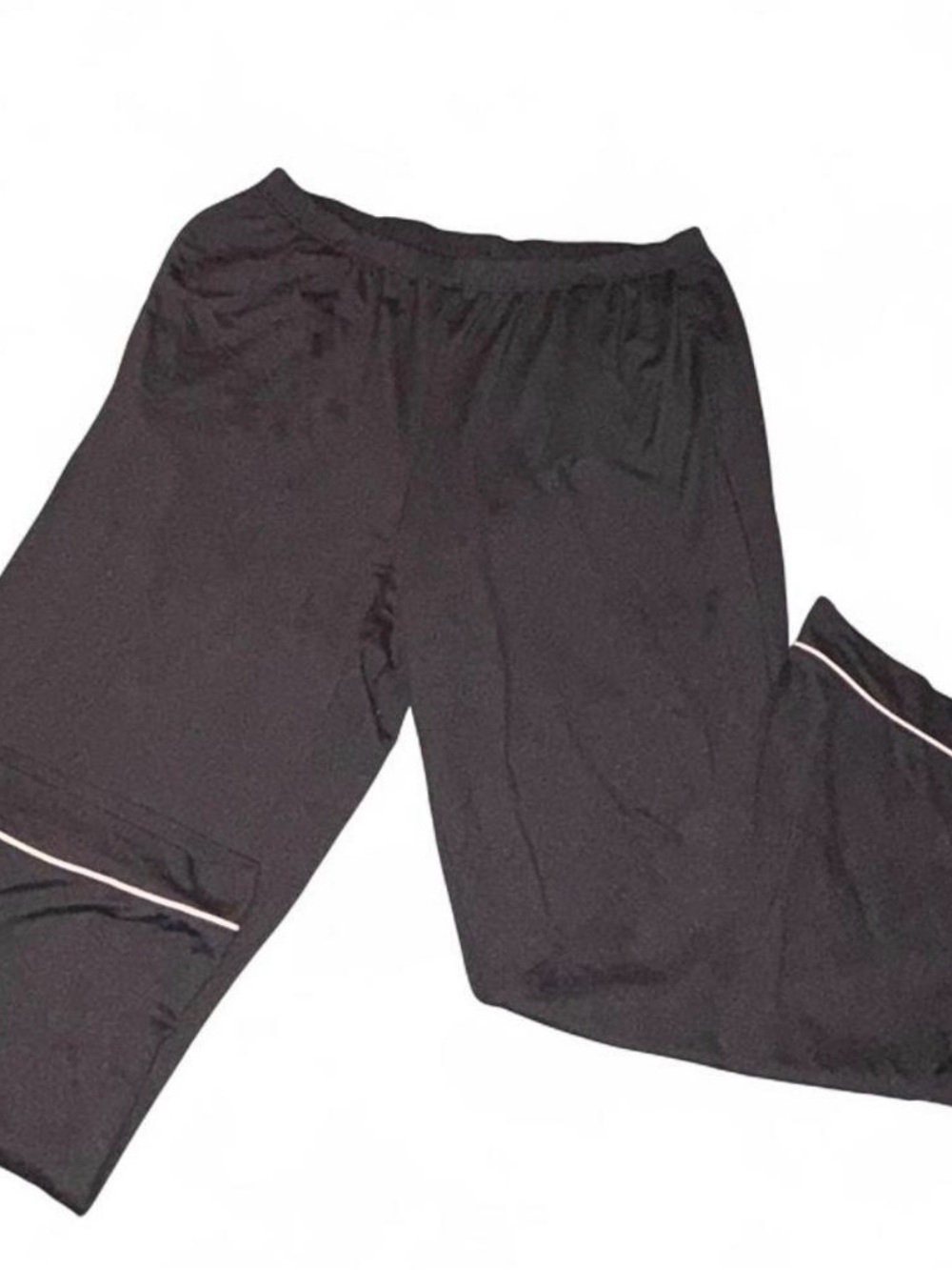 2 pairs Black Wide-Leg Women's Pants with Contrast Piping